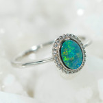 *LUMINOSITY STERLING SILVER AUSTRALIAN OPAL RING