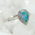  * A GARDEN PARTY STERLING SILVER AUSTRALIAN OPAL RING