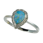 *GLIDED STERLING SILVER AUSTRALIAN OPAL RING