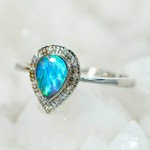 * 1 CLARITY STERLING SILVER AUSTRALIAN OPAL RING