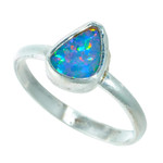 *TERRA TEASURE STERLING SILVER AUSTRALIAN OPAL RING