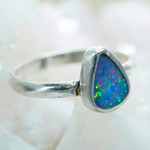 *TERRA TEASURE STERLING SILVER AUSTRALIAN OPAL RING