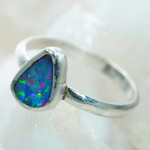 *TERRA TEASURE STERLING SILVER AUSTRALIAN OPAL RING