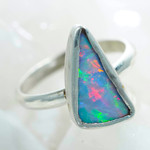 *OPAL GROVE STERLING SILVER AUSTRALIAN OPAL RING