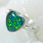 * 1 HEART MUSE STERLING SILVER AUSTRALIAN OPAL RING