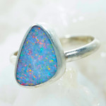 *TINTS & TONES STERLING SILVER AUSTRALIAN OPAL RING