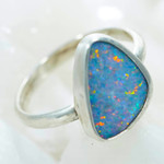 *TINTS & TONES STERLING SILVER AUSTRALIAN OPAL RING