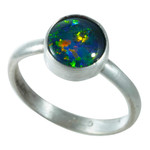 *CHIAROSCURO STERLING SILVER AUSTRALIAN OPAL RING