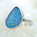 *NATURE'S INSPIRATION STERLING SILVER AUSTRALIAN OPAL RING