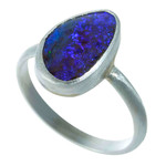 *DOWNTOWN NIGHTS STERLING SILVER AUSTRALIAN SOLID BOULDER OPAL RING