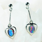 *DELICACY STERLING SILVER AUSTRALIAN OPAL DROP EARRINGS