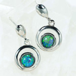 * 1 CHROMA CHIC STERLING SILVER AUSTRALIAN OPAL DROP EARRINGS