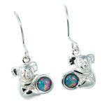 *GEMSTONE GALA STERLING SILVER AUSTRALIAN OPAL DROP EARRINGS