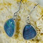 *COLOR CRUSH STERLING SILVER AUSTRALIAN OPAL DROP EARRINGS