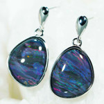 *JAZZ AGE STERLING SILVER AUSTRALIAN OPAL DROP EARRINGS