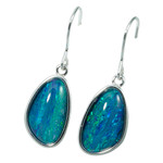 *RESURGENCE STERLING SILVER AUSTRALIAN OPAL DROP EARRINGS