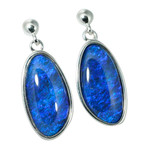 *MOONSTONE MELODIES STERLING SILVER AUSTRALIAN OPAL DROP EARRINGS