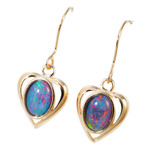 *AMOR MIO 18KT YELLOW GOLD PLATED AUSTRALIAN OPAL DROP EARRINGS