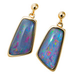 *DISCO MAGIC 18KT ROSE GOLD PLATED AUSTRALIAN OPAL DROP EARRINGS