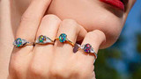 Australian opal rings