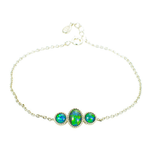 *FLASH ESCAPADE STERLING SILVER AUSTRALIAN OPAL BRACELET