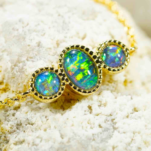 ALIYAH 18KT GOLD PLATED AUSTRALIAN OPAL BRACELET