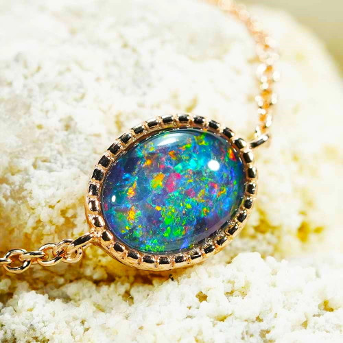 FLASH CASCADE 18KT ROSE GOLD PLATED AUSTRALIAN OPAL BRACELET