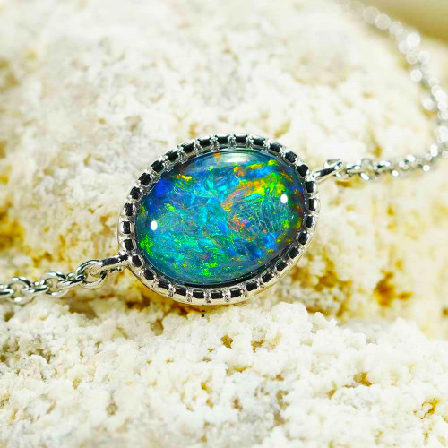 *FLASH WHISPERS 18KT ROSE GOLD PLATED AUSTRALIAN OPAL BRACELET