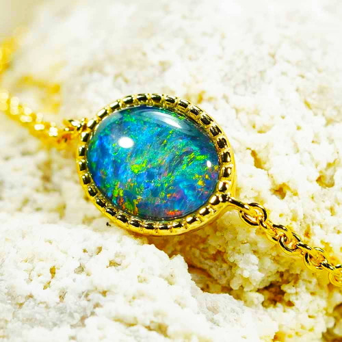 MOASIC KARATS 18KT YELLOW GOLD PLATED AUSTRALIAN OPAL BRACELET