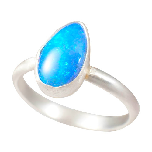 * 1 ERA RELICS STERLING SILVER AUSTRALIAN OPAL RING