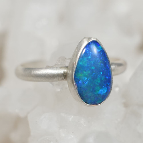 * 1 ERA RELICS STERLING SILVER AUSTRALIAN OPAL RING
