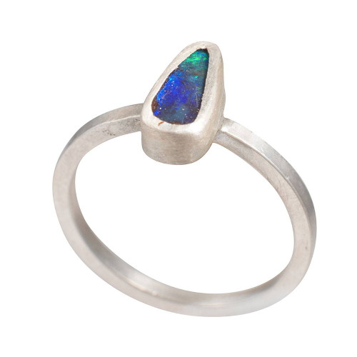PERSONALIZED STERLING SILVER AUSTRALIAN BOULDER OPAL RING