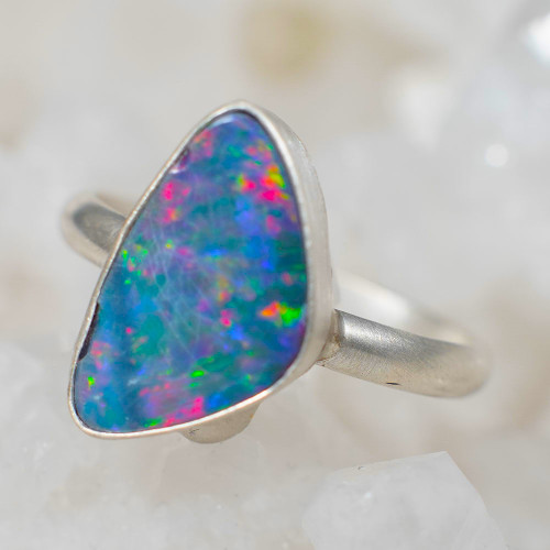 *PACIFIC OPAL STERLING SILVER OPAL RING