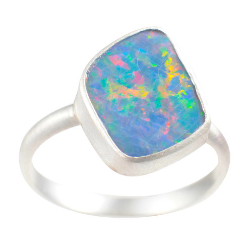 * 1 RENEWAL STERLING SILVER OPAL RING