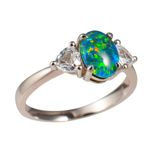 * LUMI STERLING SILVER AUSTRALIAN OPAL RING*