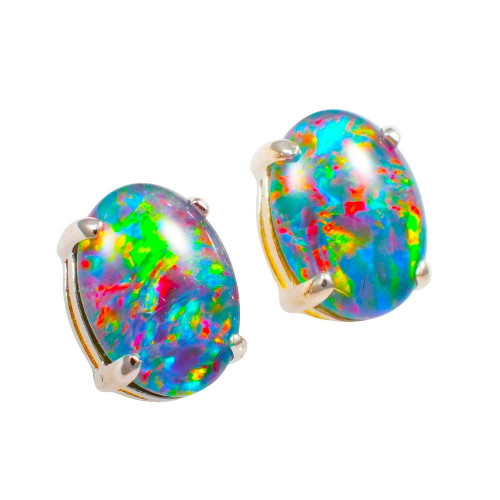 GORGINA STERLING SILVER AUSTRALIAN OPAL EARRINGS