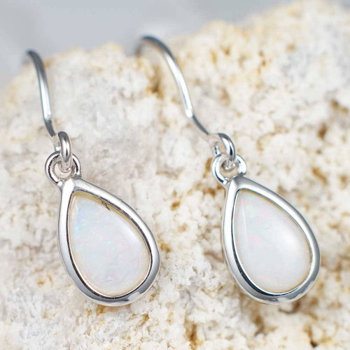 LACE UP STERLING SILVER AUSTRALIAN OPAL EARRINGS