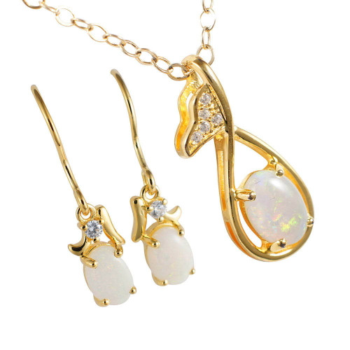 SOPHIE 18KT GOLD AUSTRALIAN SOLID OPAL JEWELRY SET