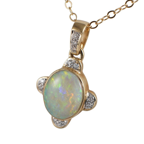 *TAYE 14KT GOLD & DIAMOND AUSTRALIAN OPAL JEWELRY SET