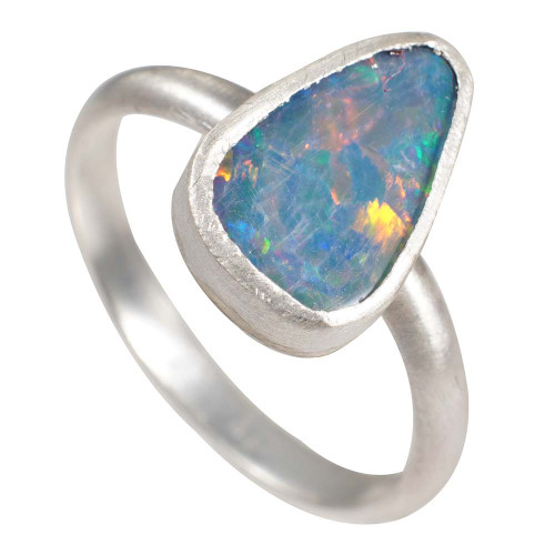 * 1 EYE CANDY STERLING SILVER AUSTRALIAN OPAL RING
