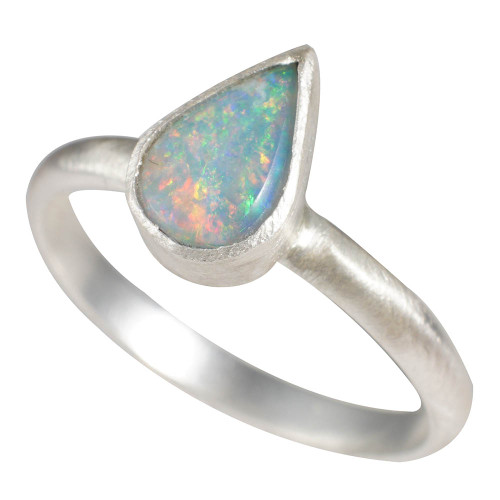 *RAINBOW ROAD STERLING SILVER AUSTRALIAN OPAL RING