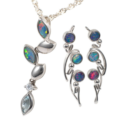 HOCUS POCUS STERLING SILVER AUSTRALIAN OPAL JEWELRY SET