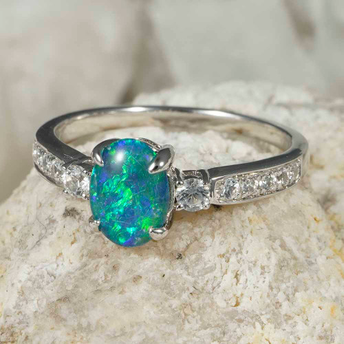 CORINNA STERLING SILVER AUSTRALIAN OPAL RING