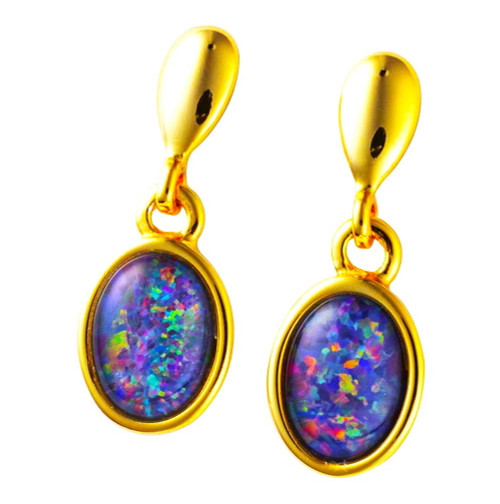 STELLAR DAZE 18KT GOLD PLATED  OPAL DROP EARRINGS
