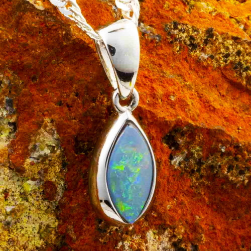 FREQUENCY STERLING SILVER AUSTRALIAN OPAL NECKLACE
