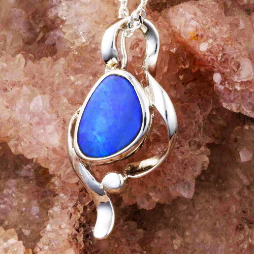 * JOLLY GEMS STERLING SILVER AUSTRALIAN OPAL NECKLACE