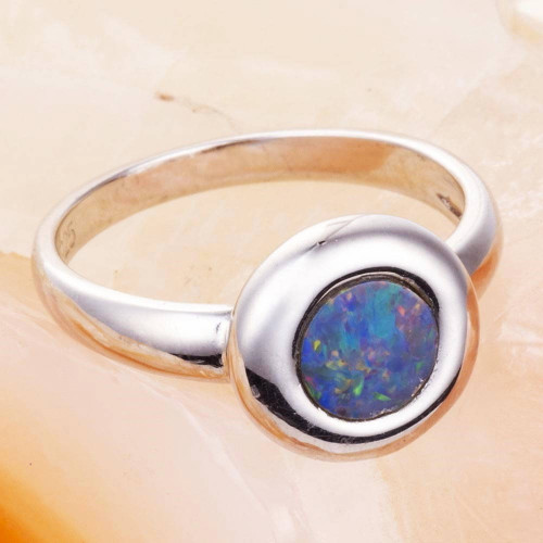 STARLING STERLING SILVER AUSTRALIAN OPAL RING