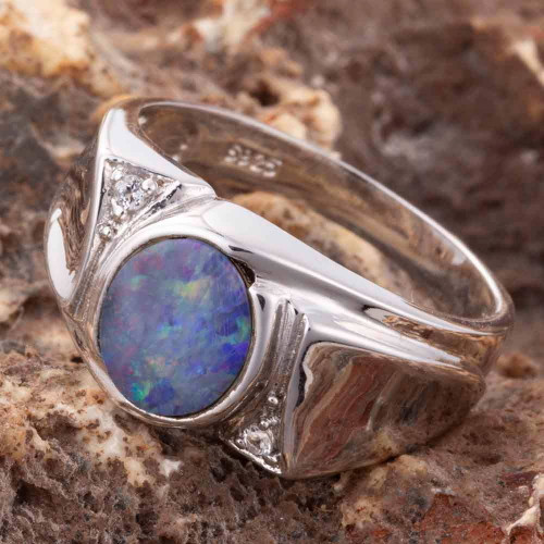 VENUS VIBE STERLING SILVER AUSTRALIAN OPAL RING