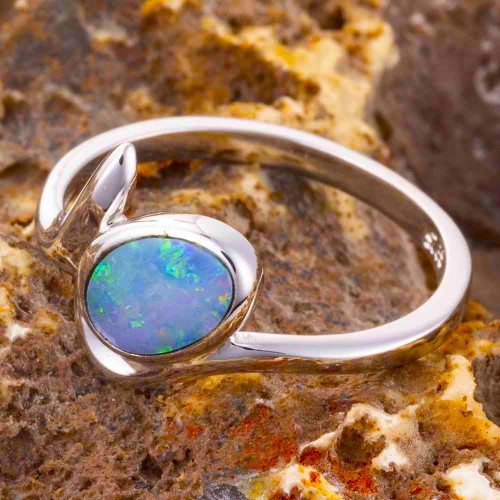 NEPTUNE DREAM STERLING SILVER AUSTRALIAN OPAL RING