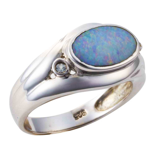 MERCURY MIST STERLING SILVER AUSTRALIAN OPAL RING